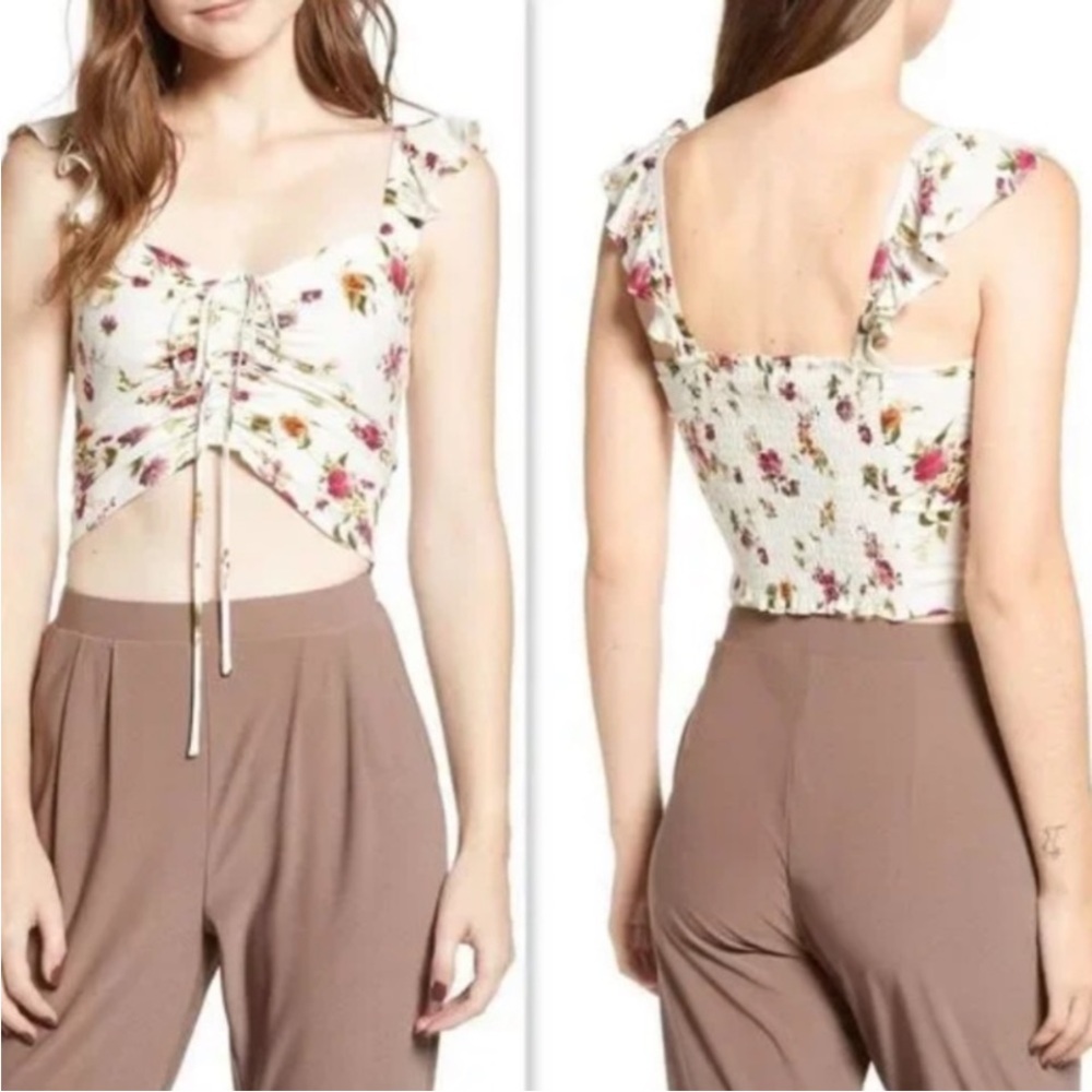 WAYF Floral Off-Shoulder Top, Size L, NWT